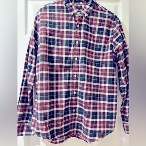 American Eagle Men's Plaid Button Down Shirt Seriously Soft Classic Fit LARGE